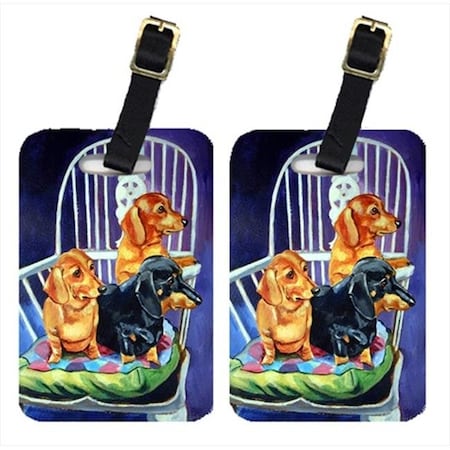 Carolines Treasures 7025BT Dachshunds Two Red And A Black And Tan Luggage Tags; Pack - 2